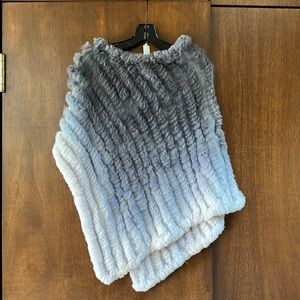 Grey Rabbit Fur Shawl